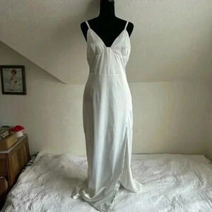 The Edit by Beginning Boutique white slip dress size 10 wedding dress